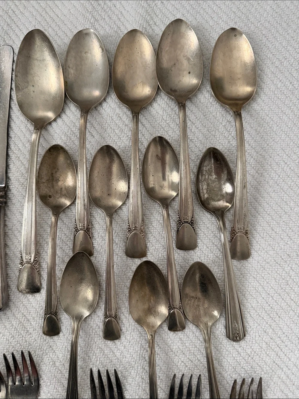 Vintage Silver Plated Flatware Set 30 Piece Assortment